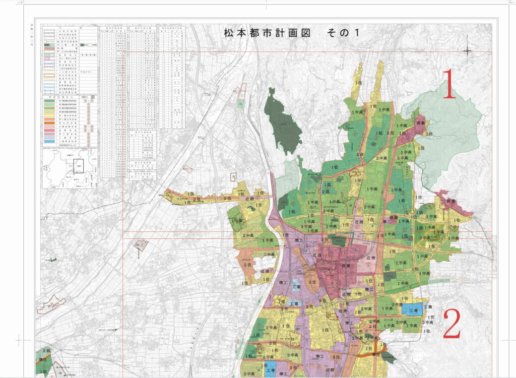 松本市の市街化区域はどこ？地図で確認する｜都市計画図その1その2 - 諏訪・松本・伊那地域で行う理想の土地購入方法を研究する専門店｜エルハウス